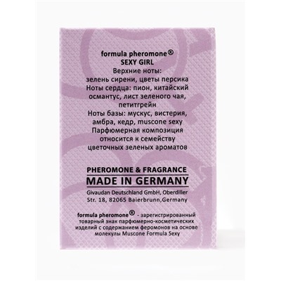 Туалетная вода женская с феромонами Formula Pheromone Sexy Girl, 30 мл