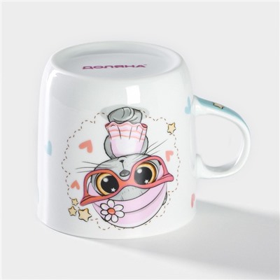 Кружка детская Доляна «Котик», 230 мл, керамика, белая