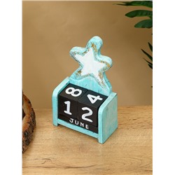 Календарь настольный «Морская звезда», 11×5×16 см, дерево, золотисто-бирюзовый