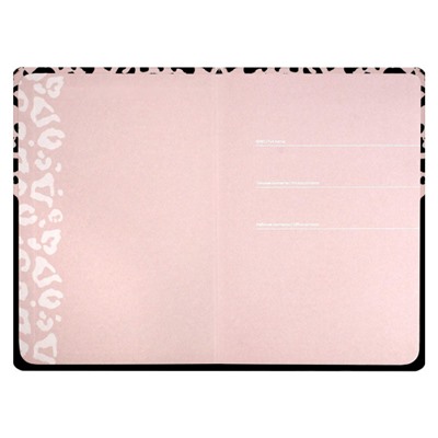 Ежедневник недатированный А5 192 стр. 71541 "ЛЕОПАРД РОЗОВЫЙ" клетка, на резинке Феникс