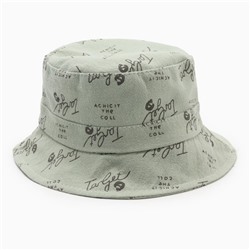 Панама детская MINAKU «Надписи», размер 48-50, зелёная