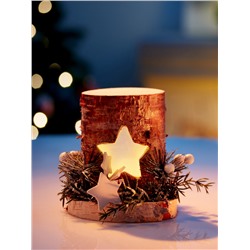 Светодиодная фигура деревянная «Декоративный пень», 1 LED, от батареек AAAx2, свечение тёплое белое