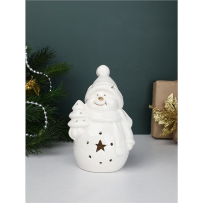 Фигурка Снеговик с подсветкой 13 см новогодний / YZ24719 /уп 48/LED