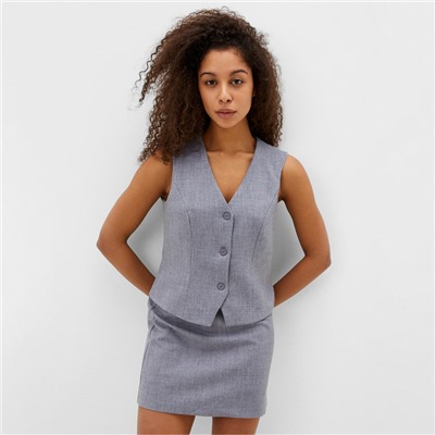 Жилет на пуговицах женский MIST, размер 50, серый