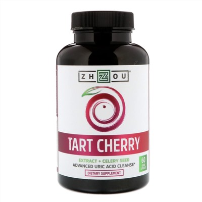 Zhou Nutrition, Экстракт вищни + семена сельдерея, 60 вегетарианских капсул
