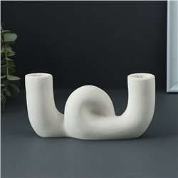 Подсвечник на 2 свечи TAKE IT EASY «Узел», белый, 17×3.5×8.5 см
