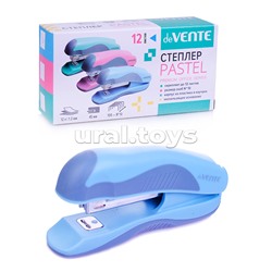Степлер "Pastel" № 10 (мощность 12 листов, глубина скрепления 45 мм) пластиковый с каучуковой вставкой, в картонной коробке, 3 пастельных цвета ассорти