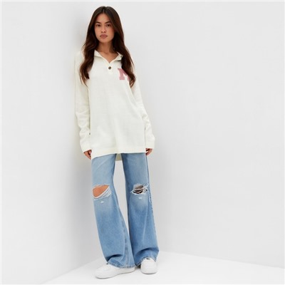 Джемпер женский с воротником поло MIST, цвет молочный, размер 40-42 (S)