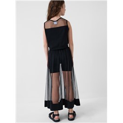 Комплект трикотажный для девочек: фуфайка (футболка), юбка-шорты