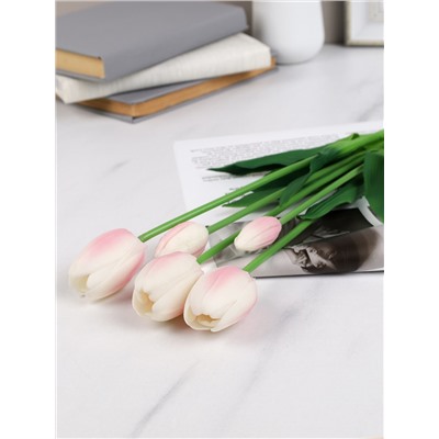 Цветок искусственный Тюльпан 5 штук набор 46 см / GR-008 /уп 30/360/силикон ВЫСОКОГО качества (Красный)