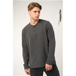 Мужской лонгслив на пуговицах Happyfox