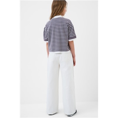 Брюки текстильные джинсовые для девочек PLAYTODAY, 1243850