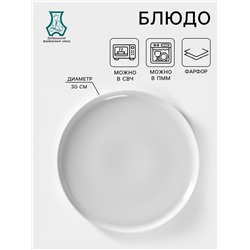 Блюдо для пиццы фарфоровое «Бельё», d=30 см