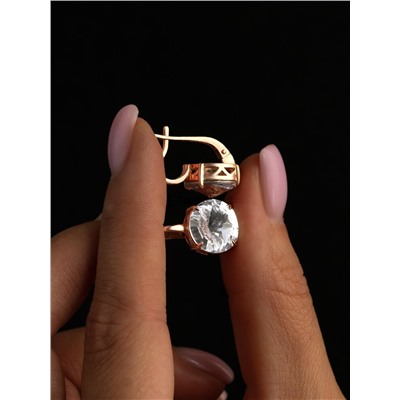 Серьги из золочёного серебра с кристаллами Swarovski 925 пробы 0042с-001з