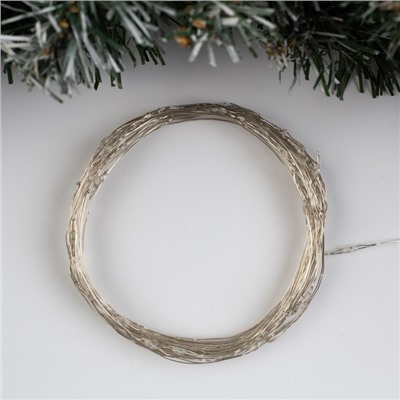 УЦЕНКА Гирлянда «Нить» 10 м роса, IP20, серебристая нить, 100 LED, свечение мульти (RGB), переливы, 12 В