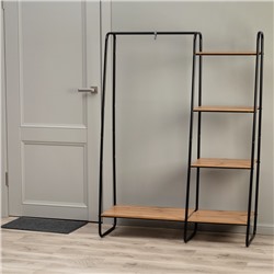 Гардеробная система с полками «Скандинавия 1», 110×38.5×147 см, чёрная