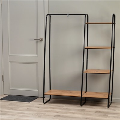 Гардеробная система с полками «Скандинавия 1», 110×38.5×147 см, чёрная