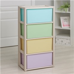 Комод 4-х секционный «Колорит», пластик, 47.5×30×94 см, МИКС