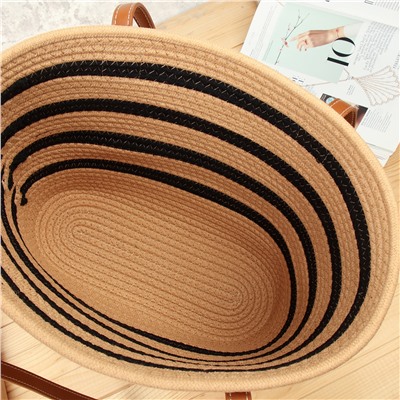 Сумка плетеная 27x43x13 / DW-21 /уп 50/коричнево-черная