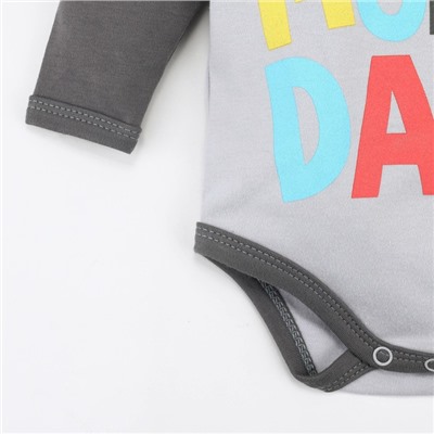 Боди Крошка Я Mum and Dad, рост 80-86 см, серое