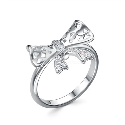 Серьги из серебра с фианитами родированные - Банты 221-10-269-1р