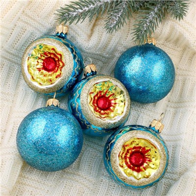 Ёлочные шары «Орбита», новогодние, набор 5 шт., d=6 см, МИКС