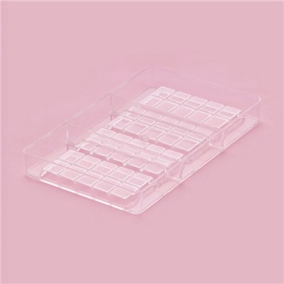 Форма для шоколада «Плитки с сердцами», 20×12×2.5 см, 4 ячейки 8.5×4.2×0.7 см, прозрачная