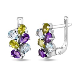 Серьги, аметист , перидот , топаз, Антураж