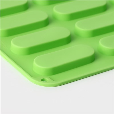 Форма для выпечки Доляна «Сладости.Эклер», силикон, 28×21×1 см, 12 ячеек (7.6×2.7×1 см), МИКС