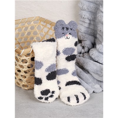 Носки женские флисовые р. 35-40 Лапки новогодний № 4 / MNZ-19/4 /721638