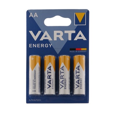 Батарейка алкалиновая Varta Energy, AA, LR6-4BL, 1.5В, блистер, 4 шт.
