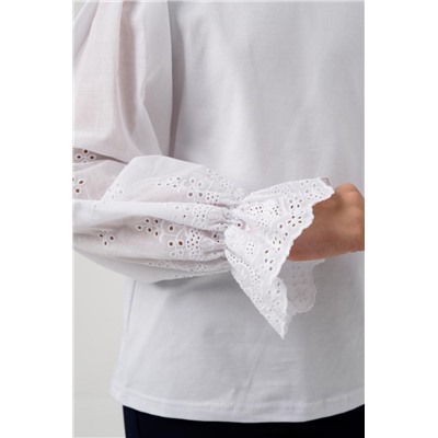 Блузка Евдокия длинный рукав (Белый)