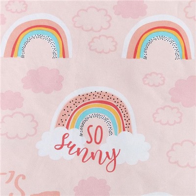 Штора портьерная «Этель» Pink Rainbow, 145×260 см, рогожка