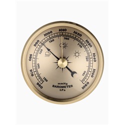 Барометр механический, настенный, d=7 см, золотая рамка