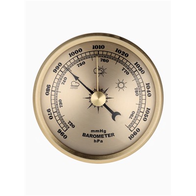 Барометр механический, настенный, d=7 см, золотая рамка