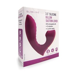 Сливовый L-образный вибромассажёр с вакуумной стимуляцией 3,5’’ Silicone Billow Suction Lover