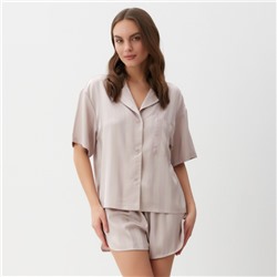 Пижама женская (рубашка, шорты) KAFTAN «Полоска», размер 48-50, бежевая