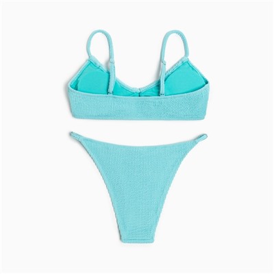 Купальник раздельный фактурный женский MINAKU, бирюзовый, размер 44