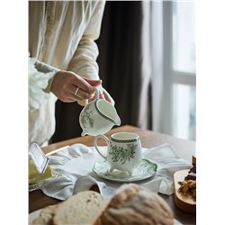 Молочник WY Bloomware, 250 мл, фарфор, белый, зелёный