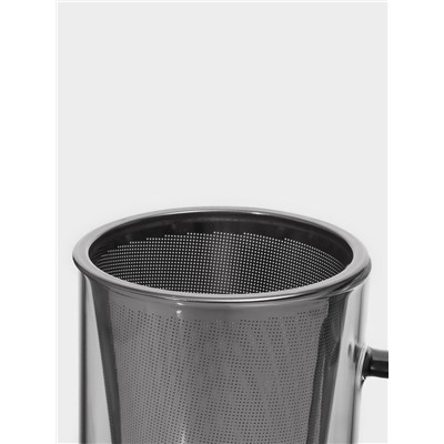 Кружка для заваривания, 550 мл, с металлическим ситом, стекло, прозрачная