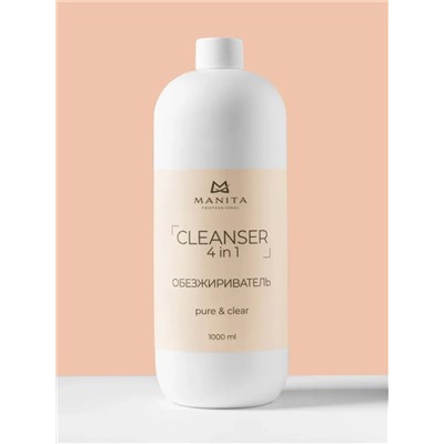 MANITA Обезжириватель для ногтей универсальный 4 в 1 / Pure Clear, 1000 мл 28200