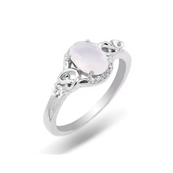 Кольцо из серебра розовый кварц, МЦВ035
