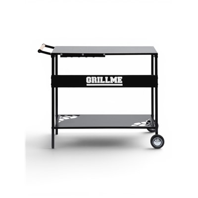 Столик на колесах Grillme, 35×115×83 см, для мангала, сталь 1 мм, чёрный