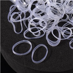 Силиконовые резинки для волос, набор - 800 (± 50) шт., d=1.3 см, 50 г, прозрачная