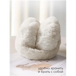 Меховые наушники складные женские MINAKU, белые, размер 54-58