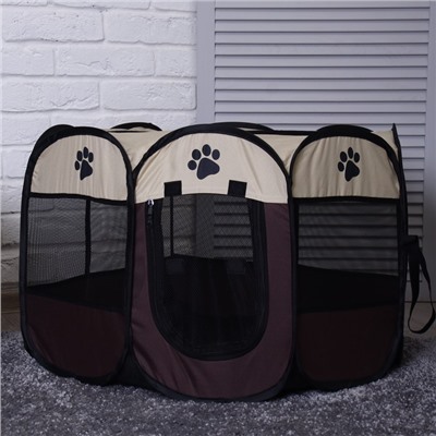 Вольер для животных, тентовый, 8 стенок, 68×45 см, коричневый