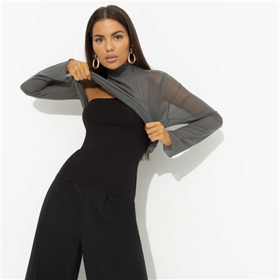 Водолазка полупрозрачная с топом, Внешнее великолепие (gray 2 в 1)