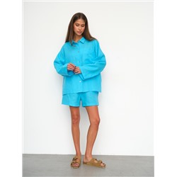 Рубашка короткая  S021_Cerulean Blue/Голубой