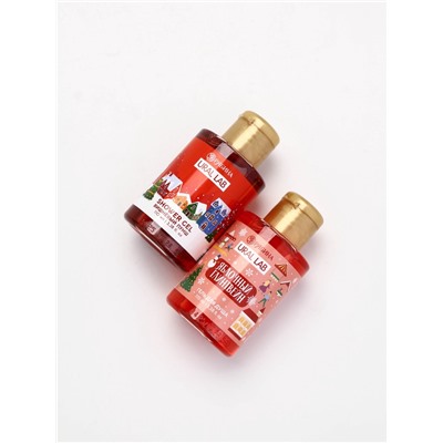 Подарочный набор новогодний в санях: 2 геля для душа, соль для ванны и мочалка, URAL LAB