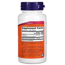 Now Foods, Витамин K2, 100 мкг, 100 растительных капсул